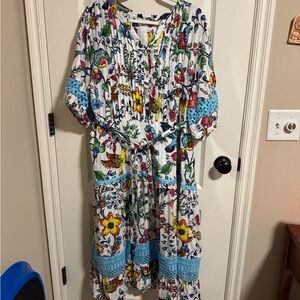 John Mark Colorful Bird Print Top